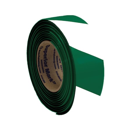 Superior Mark Floor Marking Tape, Carpet, 2inx x100Ft, Green/White Hazard Stripe IN-40-553I